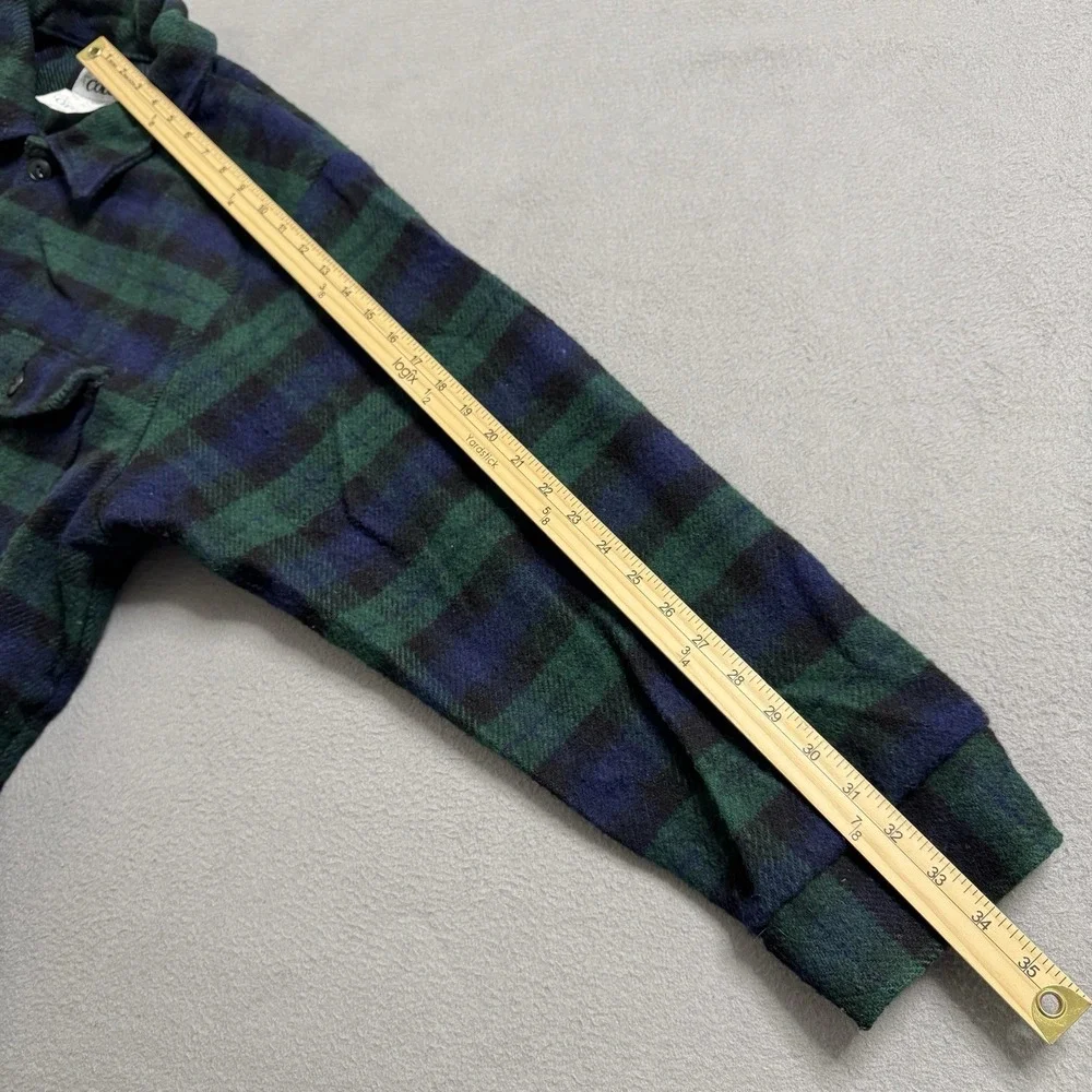 Codet Wool Jacket‎ Mens XL Green Blue Plaid Button Front Canada Outdoor